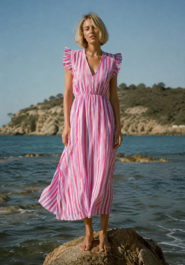 Dress Muslin Stripes - white