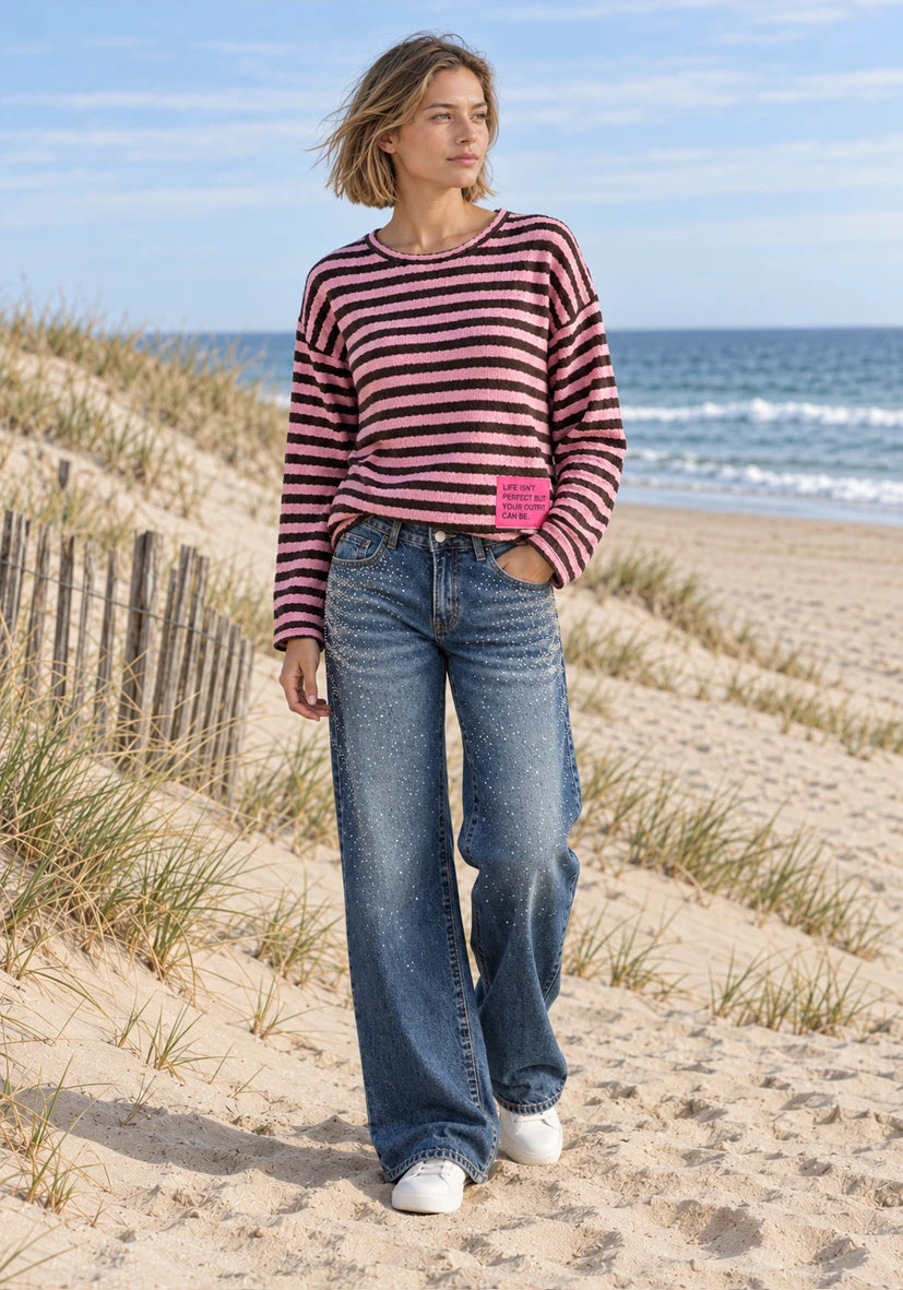 Knit Longsleeve stripes - Brown/Rose