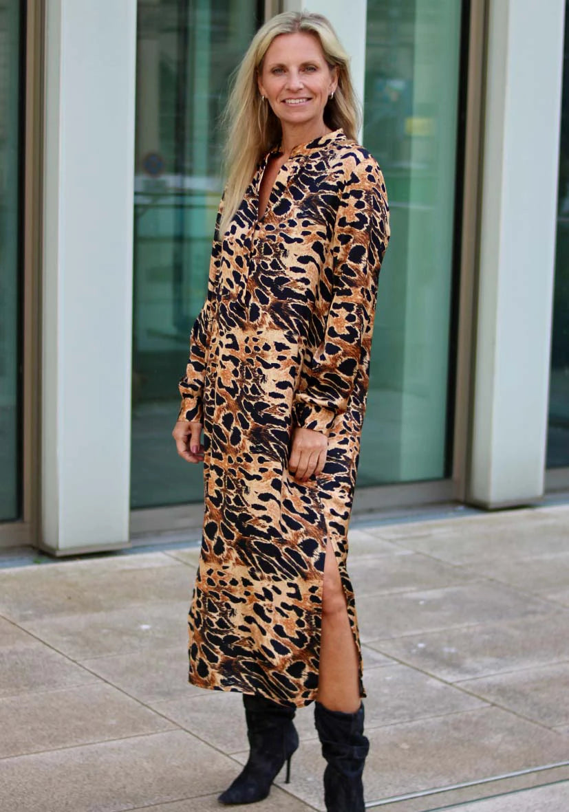 Dress Fancy Leo Midi - braun