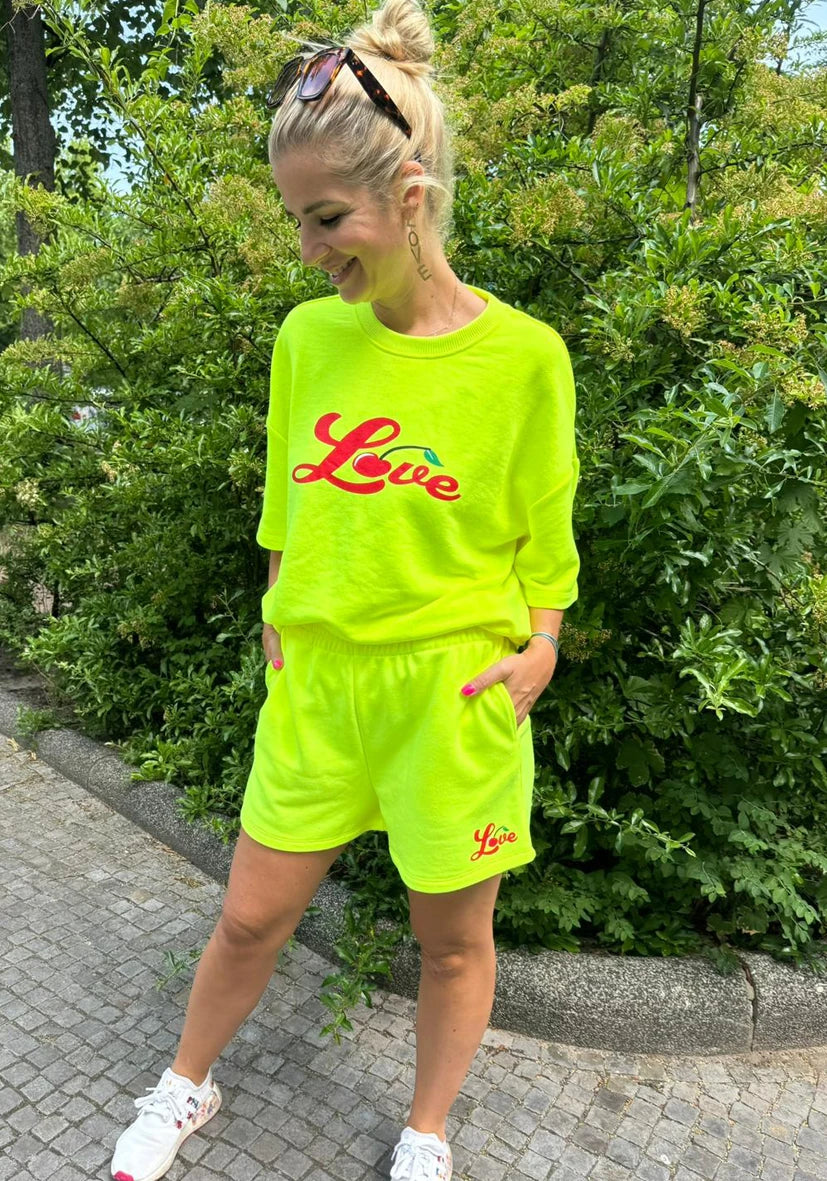 Shorts Love Cherry - neonyellow