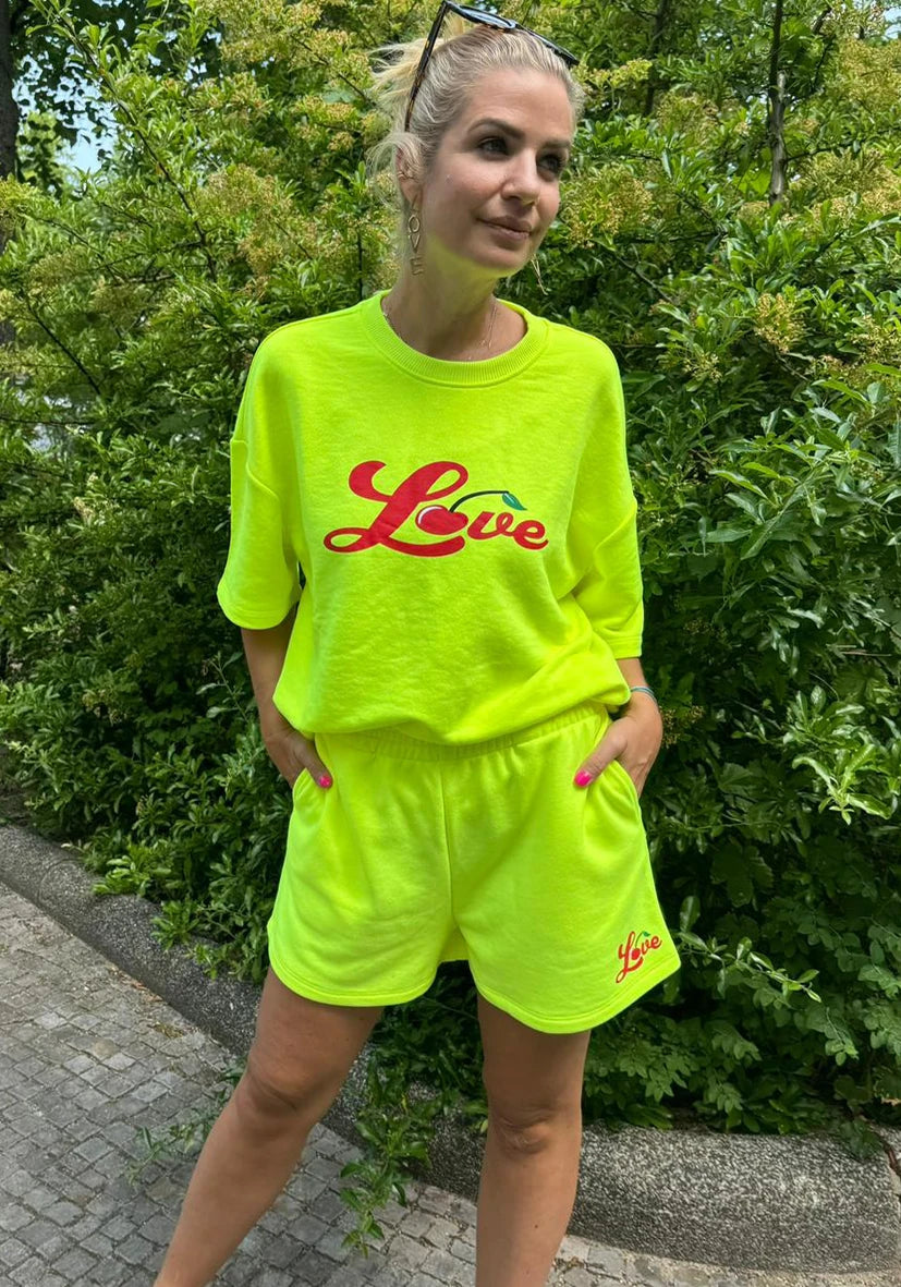 Shorts Love Cherry - neonyellow