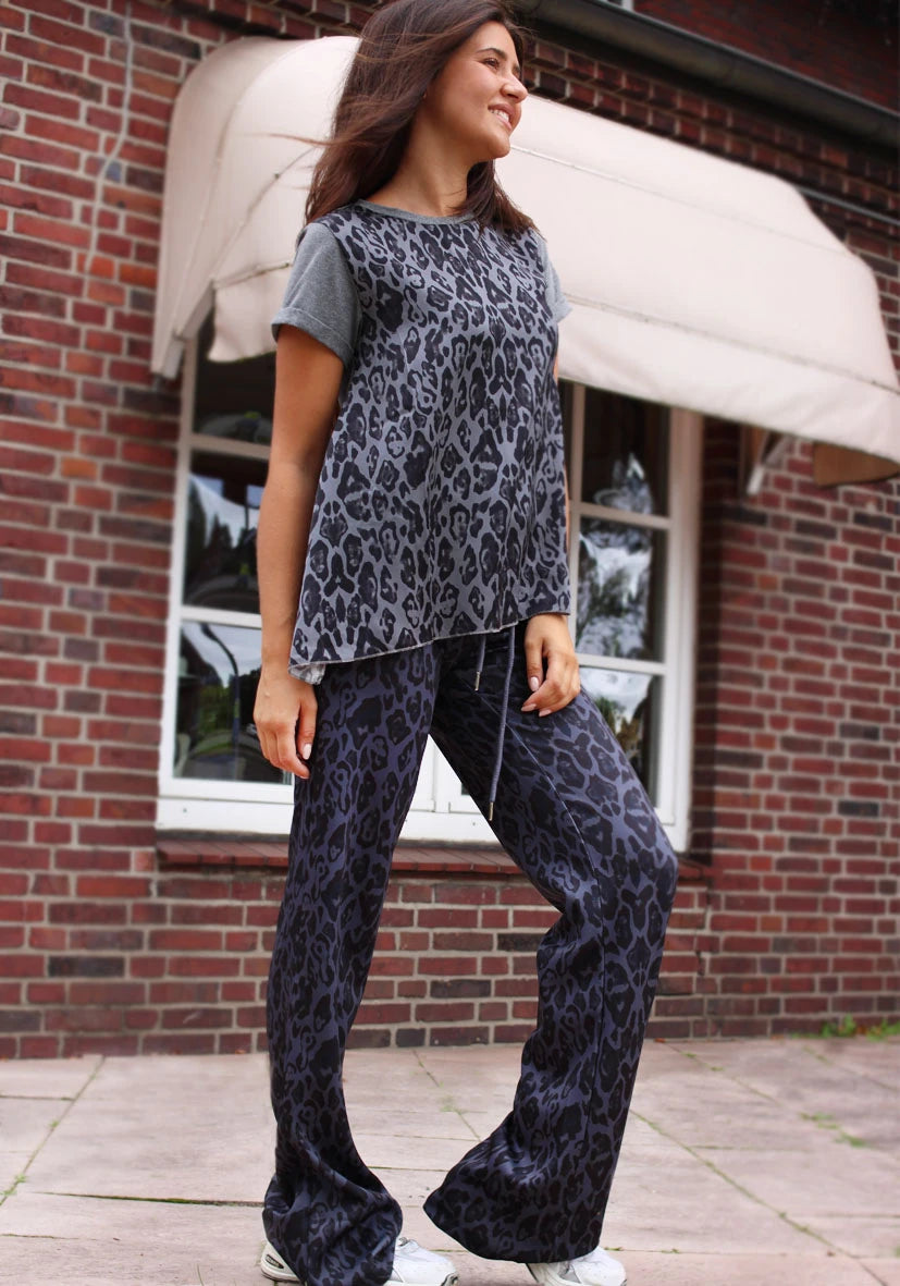 Wide Leg Pants Leo - anthracite