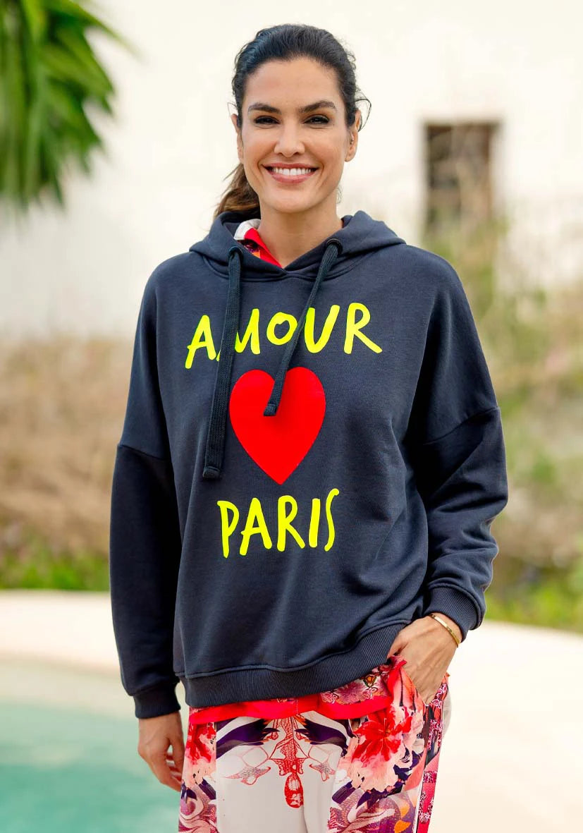 Hoodie Amour Paris - anthrazit