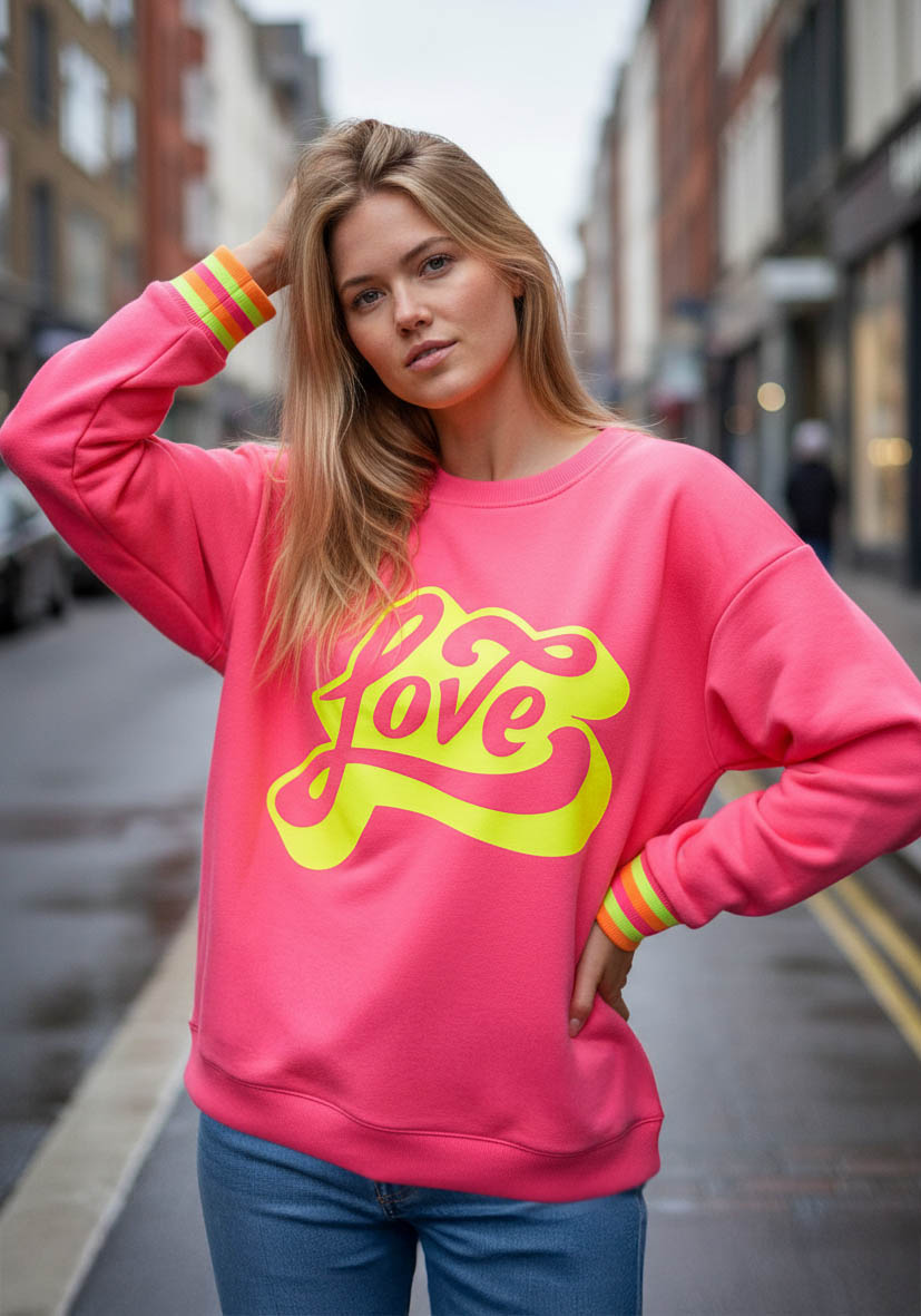 Roundneck Love - neonpink