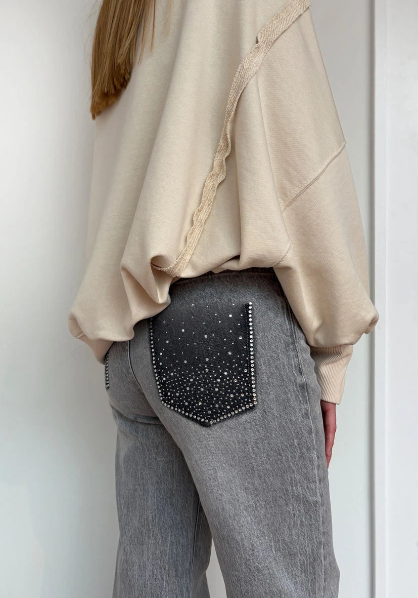 Straight Jeans Strass