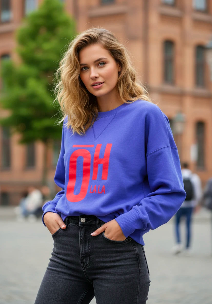 Roundneck Sweater Oh lala - violett