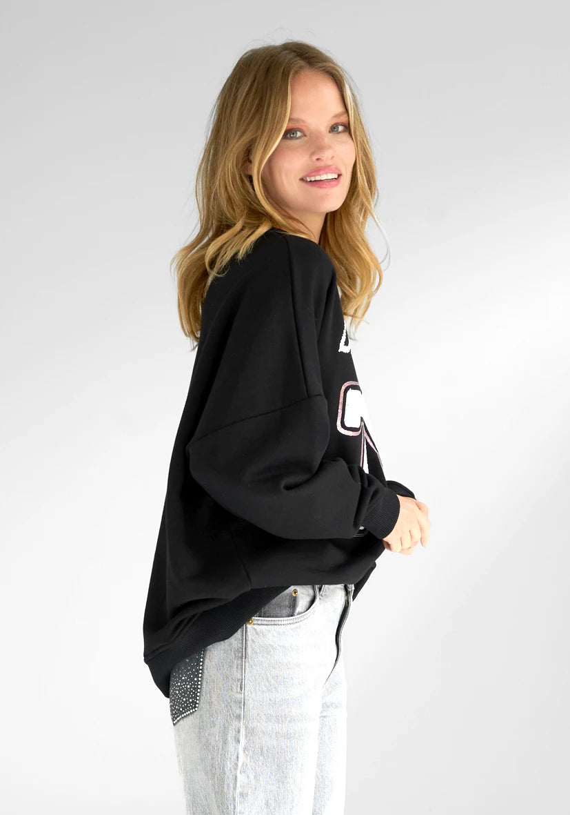 Roundneck Dream Team Paillette - schwarz
