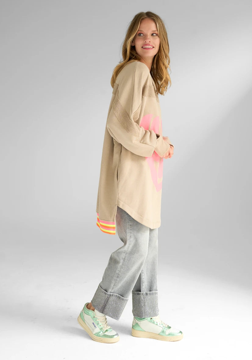 Roundneck long Love - sand