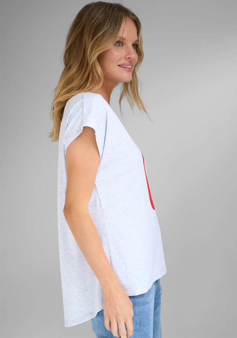 T-Shirt Roundneck Oh lala - hellgrau