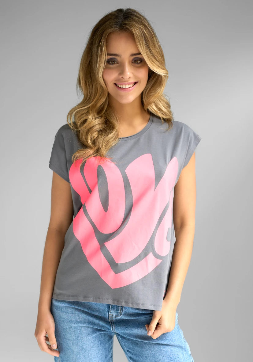 T-Shirt Roundneck Love - anthrazit