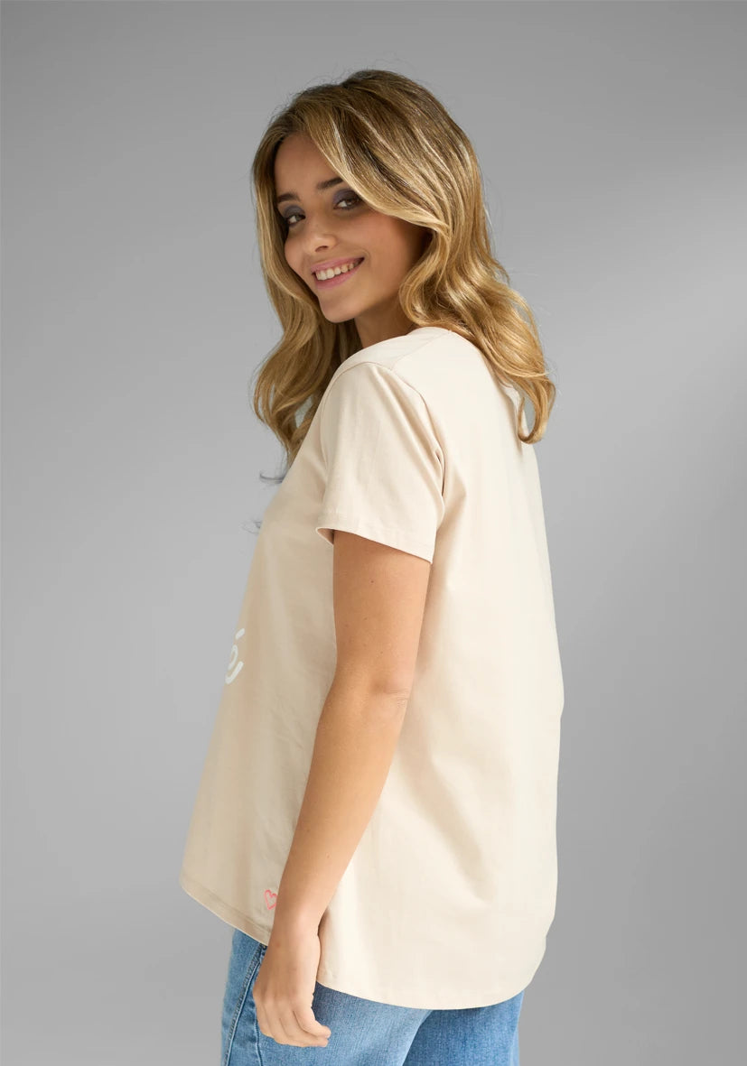 T-Shirt V-Neck Namasté Snake - sand