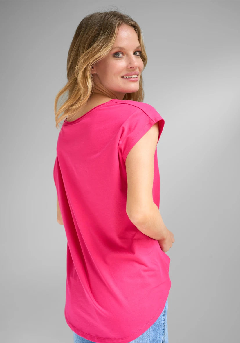 T-Shirt Roundneck T-Shirt Hello you - neonpink