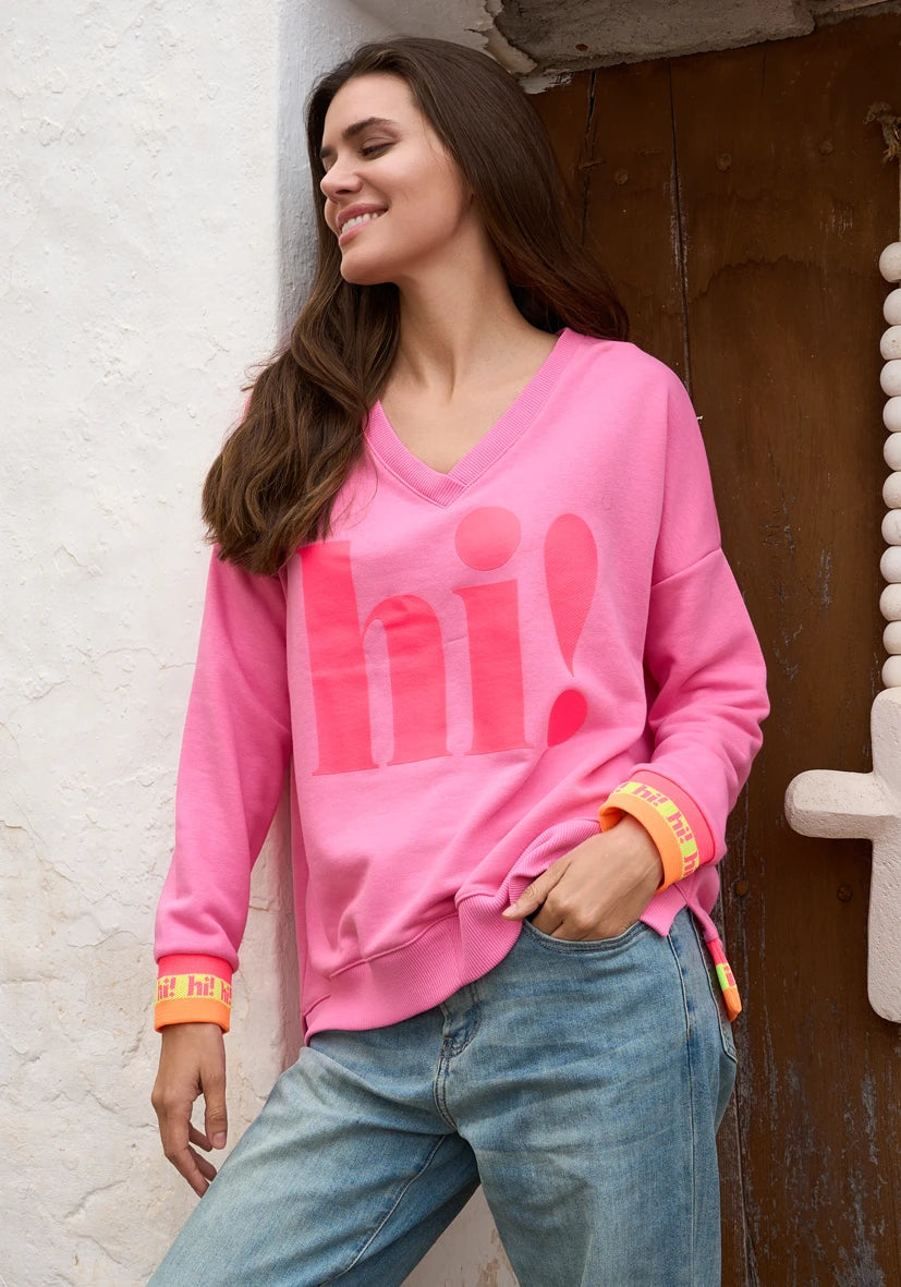 V-Neck long Hi! - flashrose