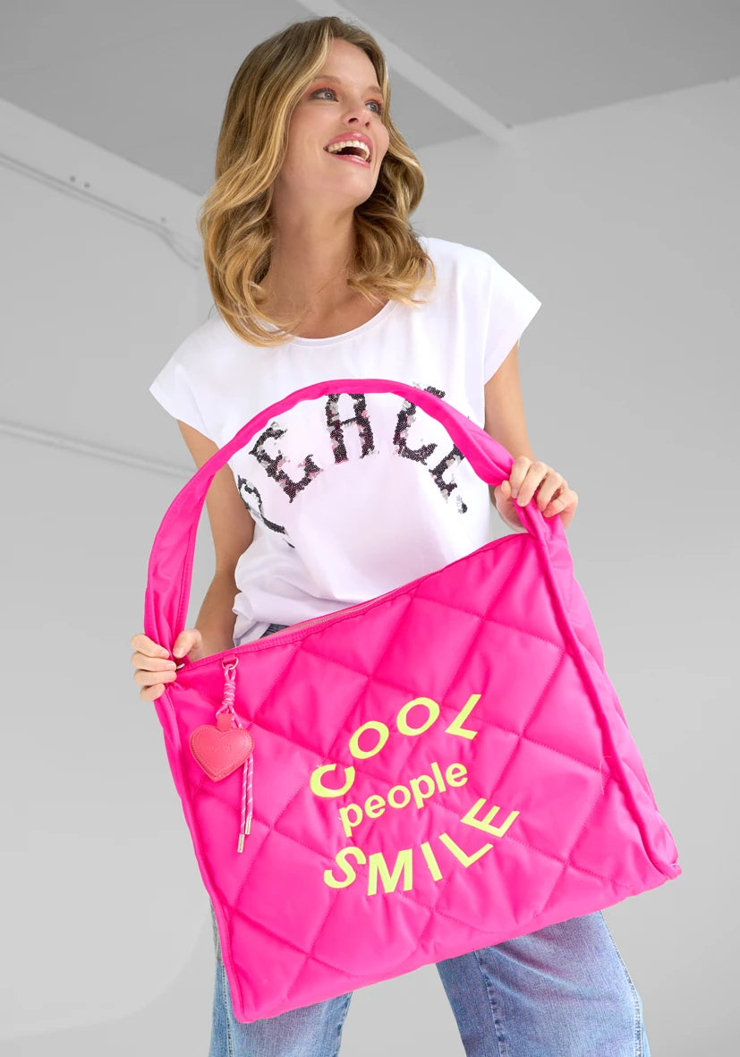 Quilted Bag Cool people smile - pink
