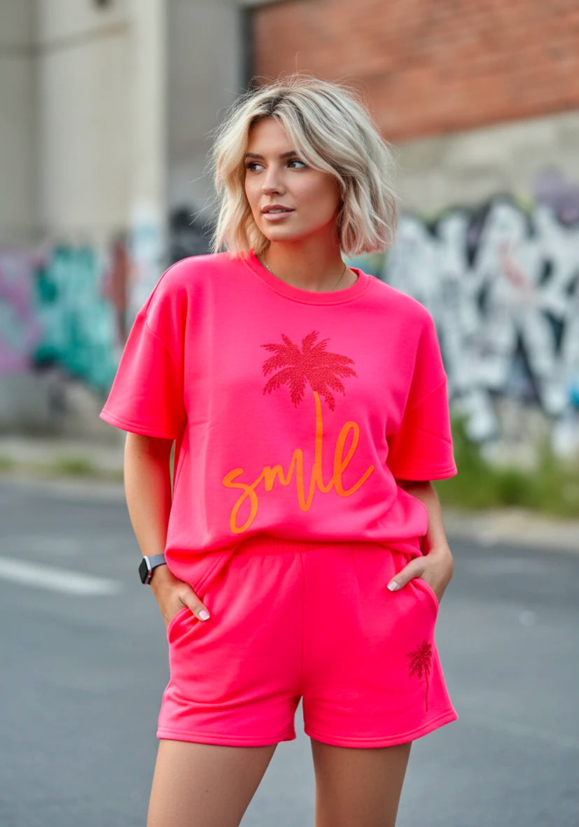 Shorts Palm Smile - pink