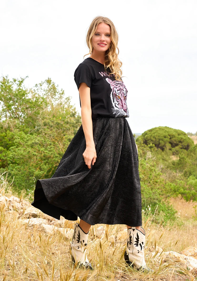 Rock Shimmer Pleat - schwarz