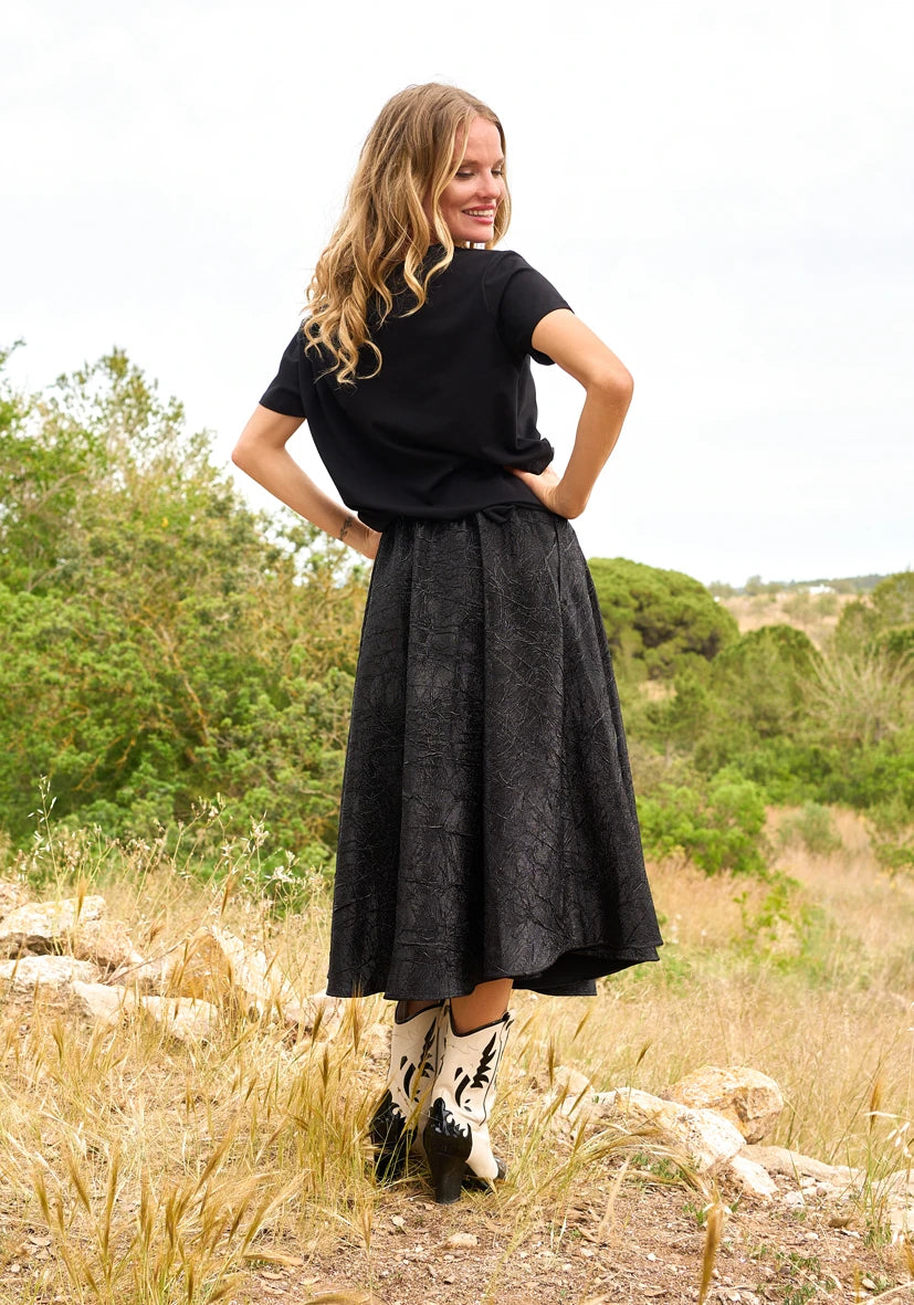 Rock Shimmer Pleat - schwarz