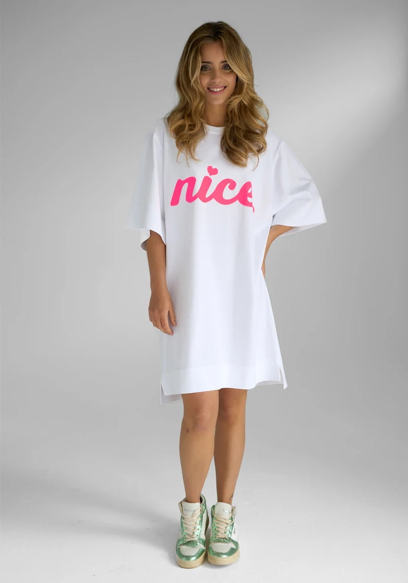 Longshirt Roundneck Nice Peace - weiß