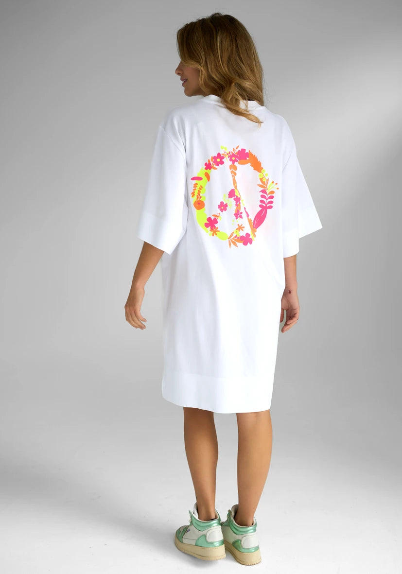 Longshirt Roundneck Nice Peace - weiß