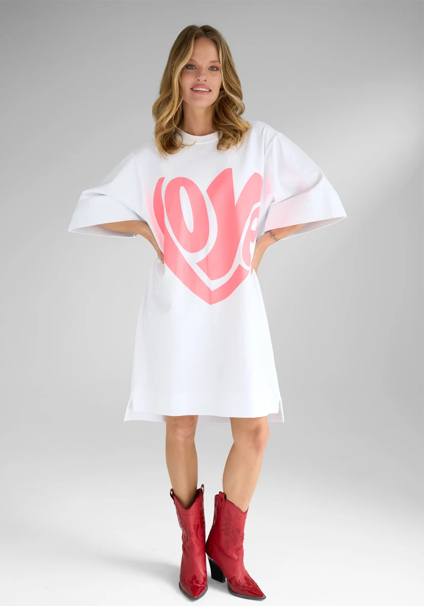 Longshirt Roundneck Love - weiß