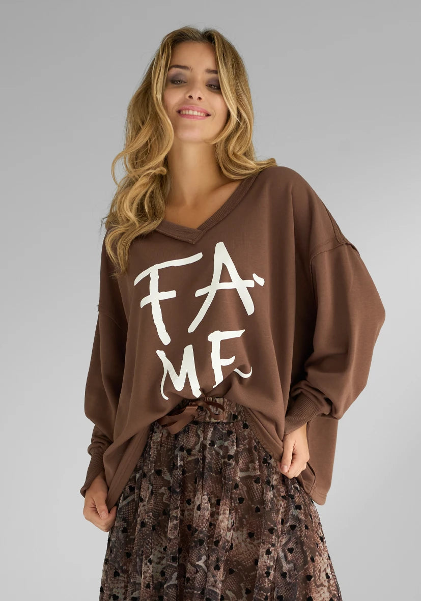 V-Neck wide Fame - chocolate