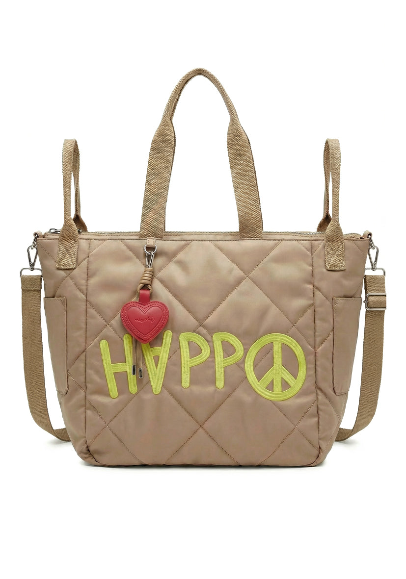 Quilted Bag Happy - sand