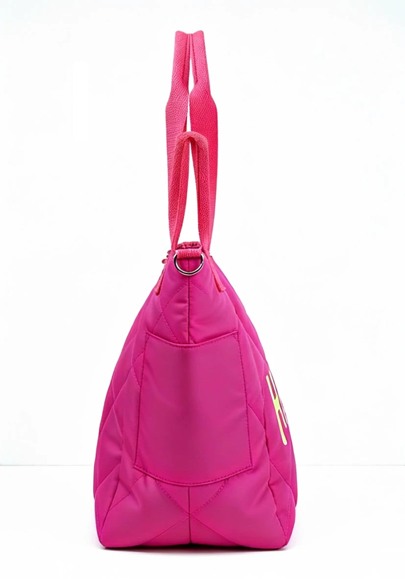 Quilted Bag Happy - neonpink