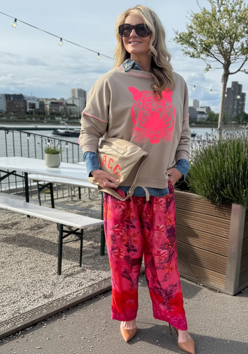 Pants Wide Pink Tiger