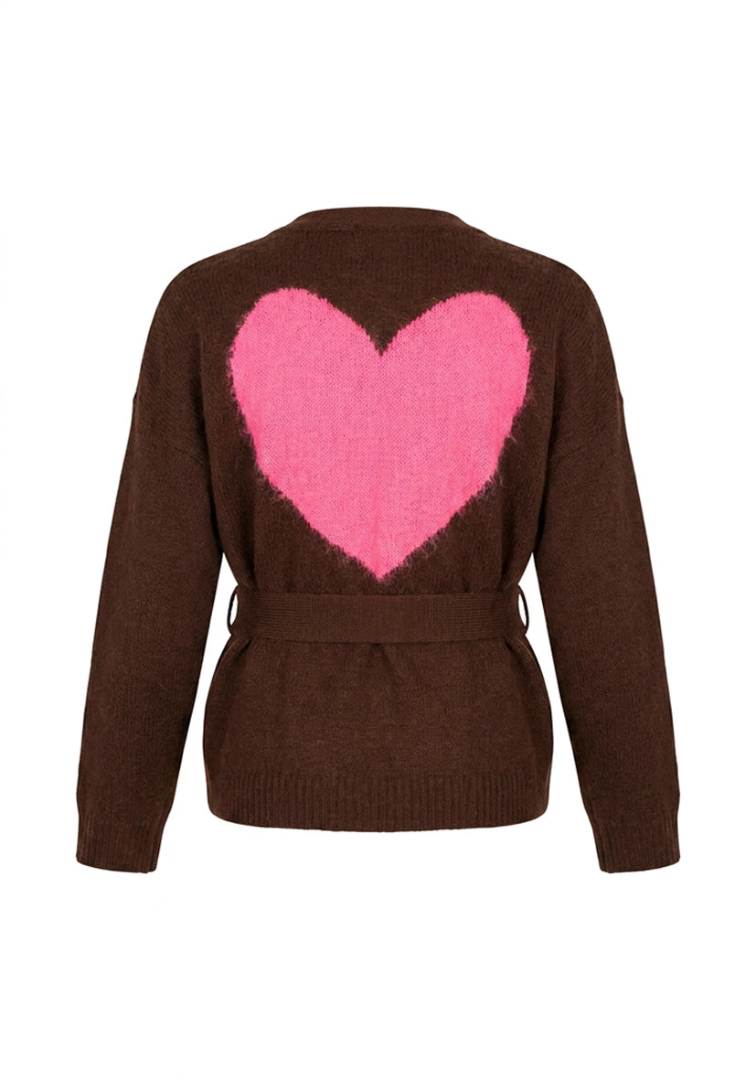 Pullover Cache Couer Big Heart - chocolate