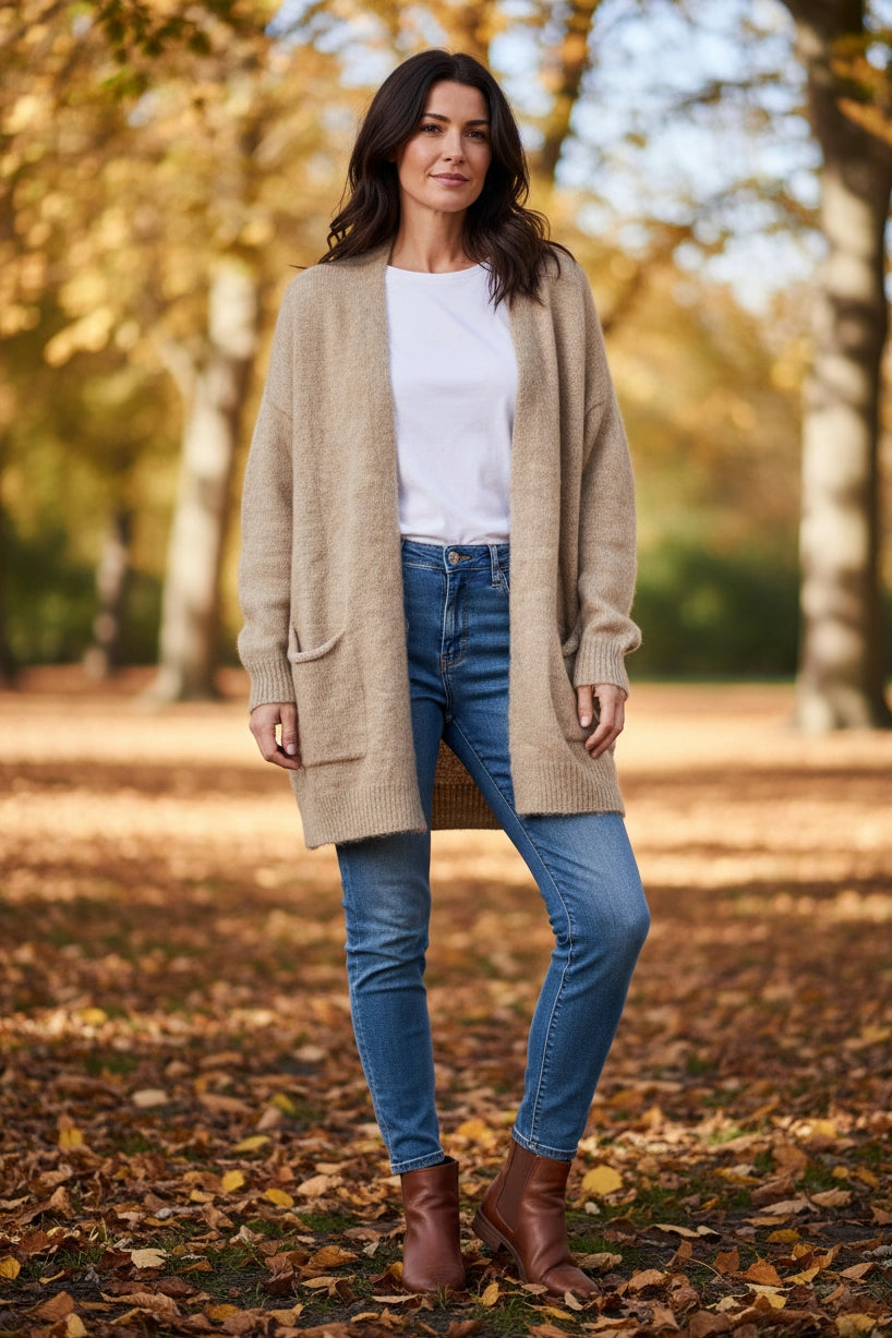 Cardigan Heart - sand