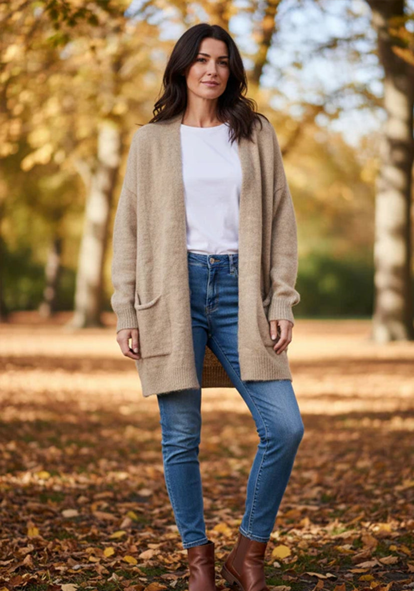 Cardigan Heart - sand