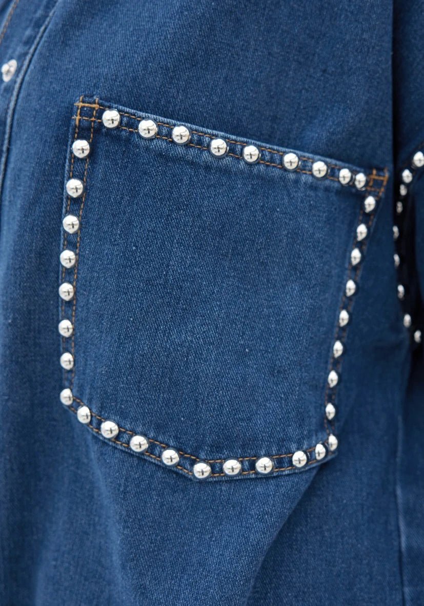 Jeans Bluse Studs - long