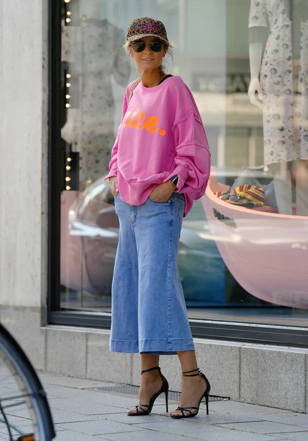 Jeans Bermuda Lace - blau