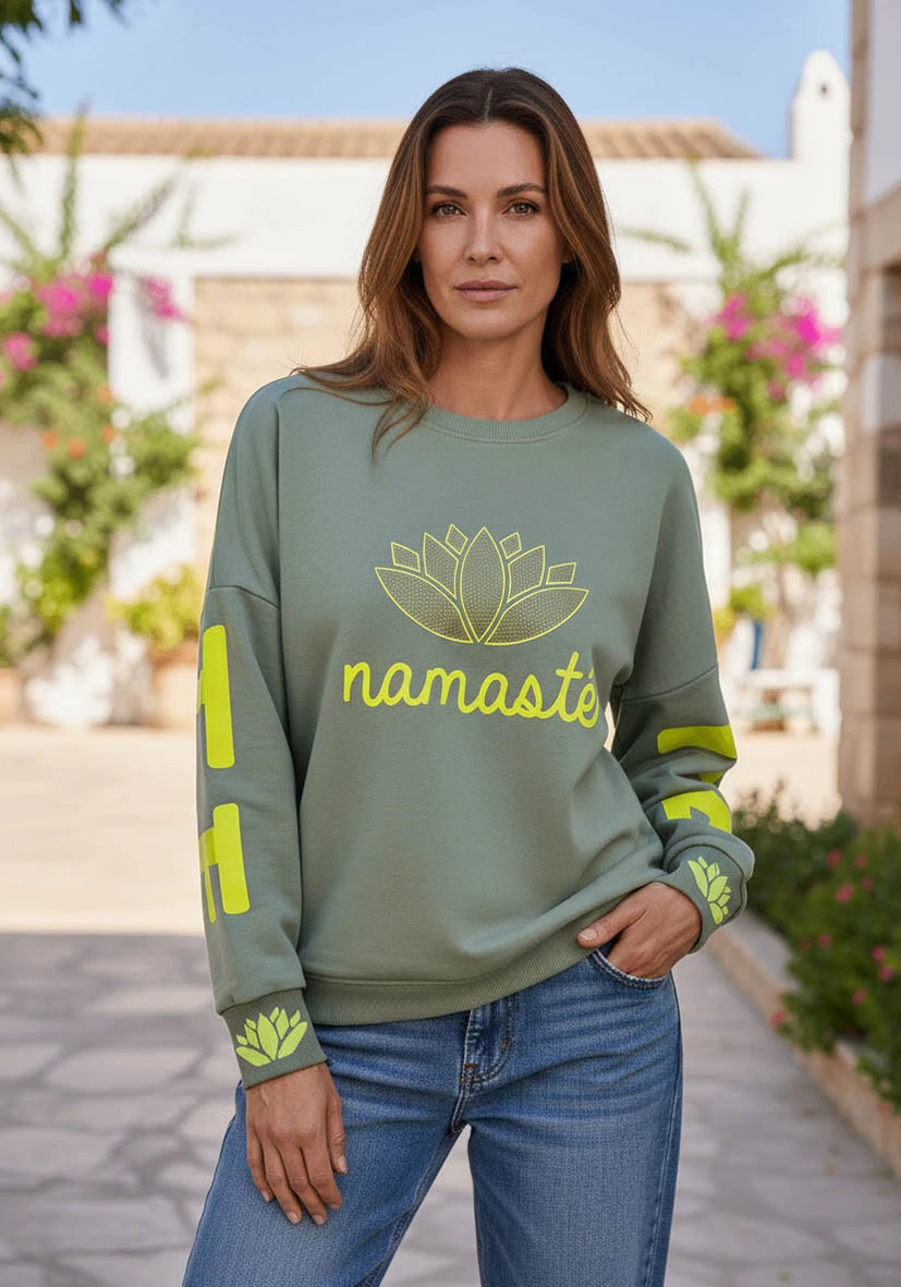 Roundneck Namasté Strass - almond