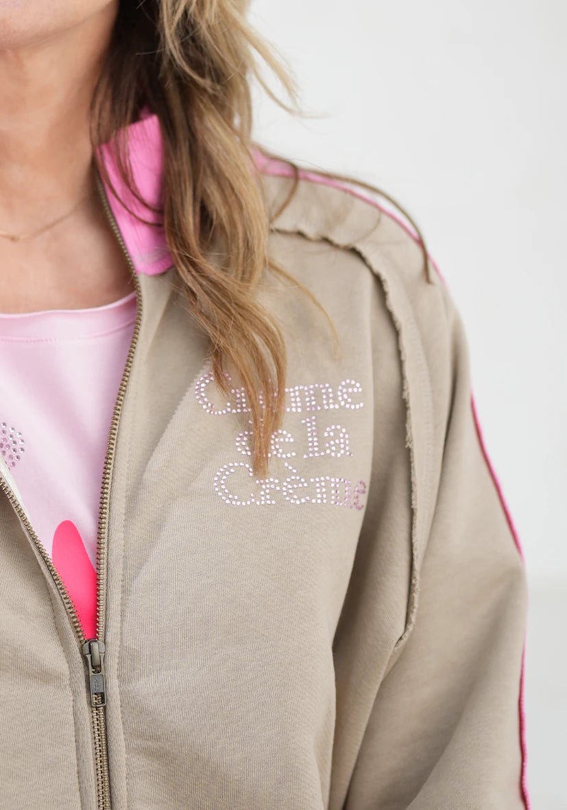 Sweatjacket Crème de la Crème - sand