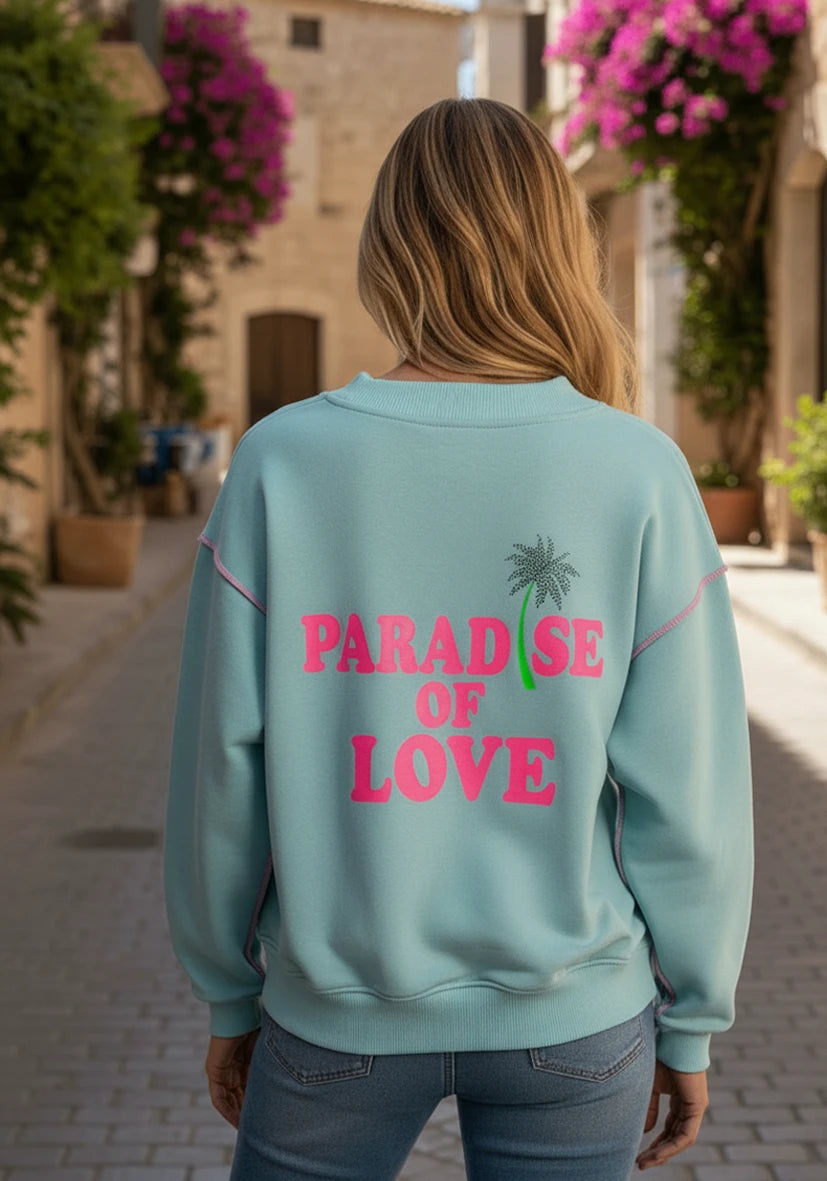 V-Neck Paradise of Love - hellblau