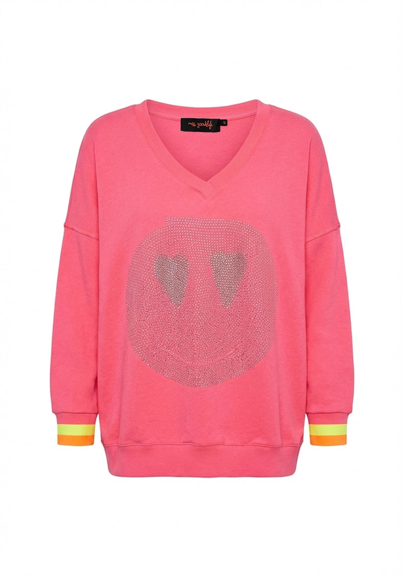 V-Neck Rise and Shine – neonpink