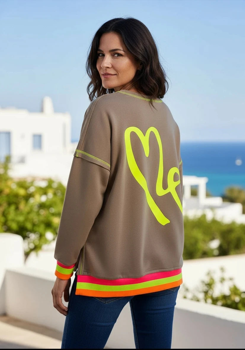 Roundneck short Love me - sand