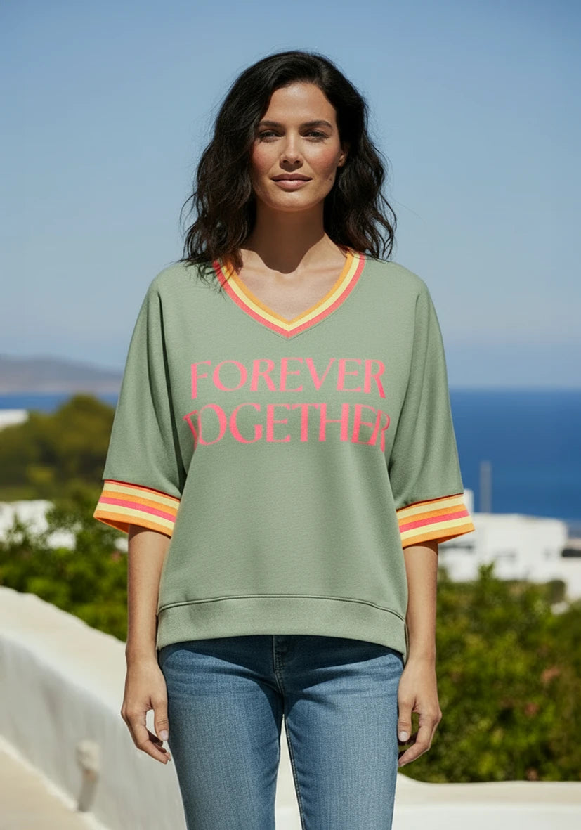 Shortsleeve Sweater Forever together - almond
