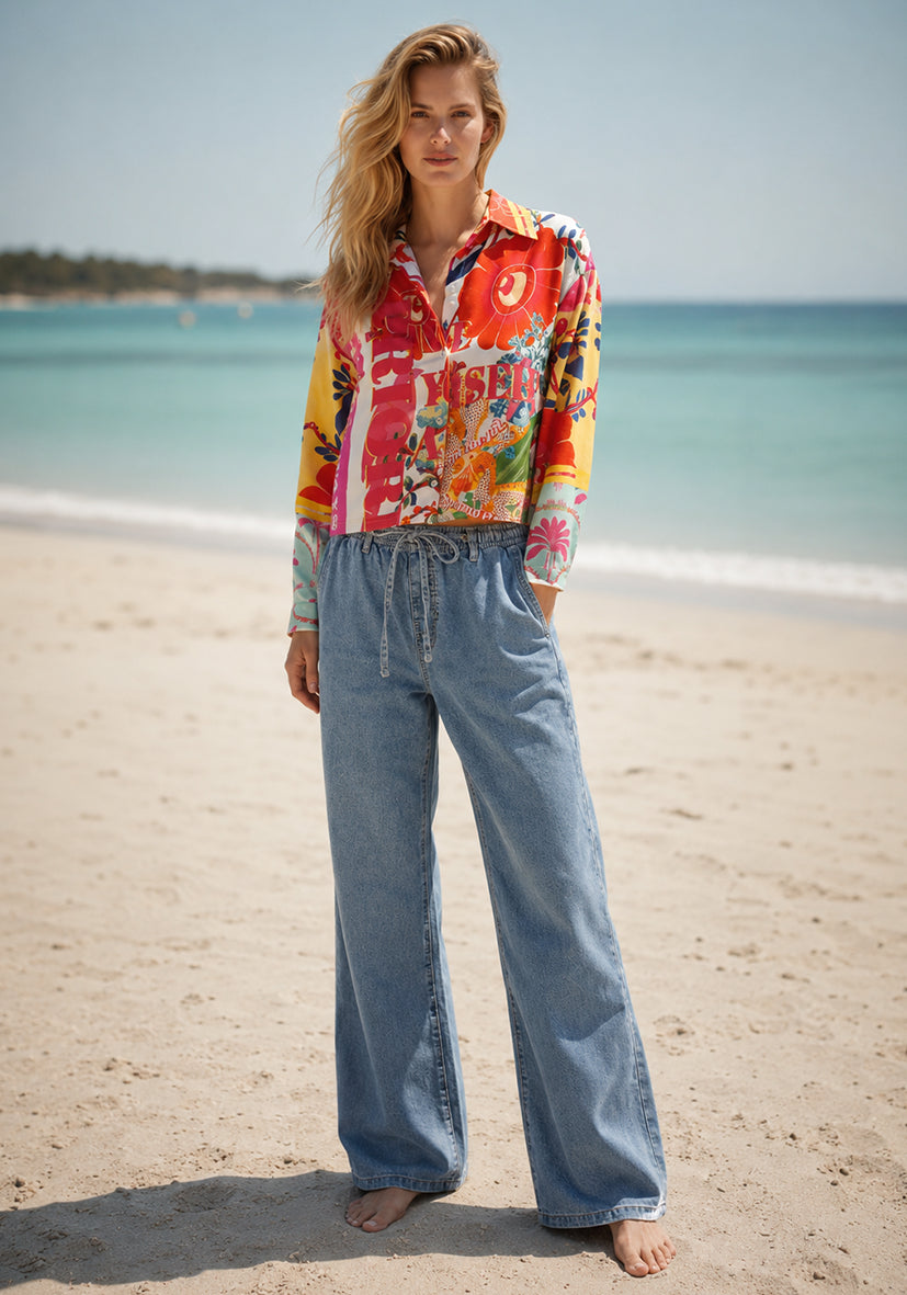 Blouse Dress Mosaic Flowers