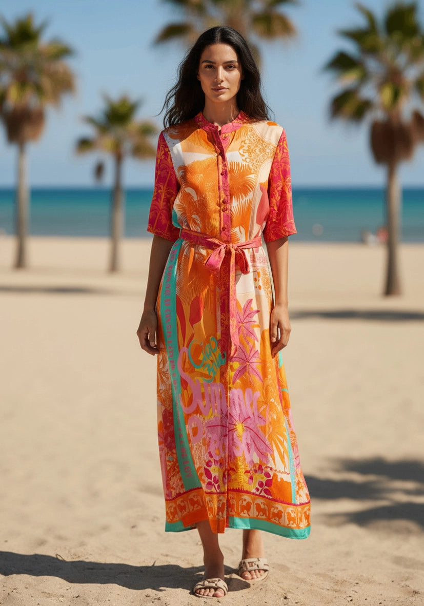 Dress Belt Orange Palm