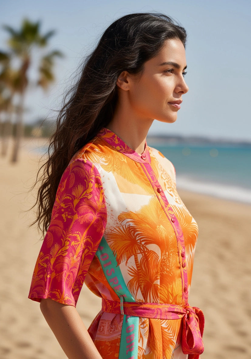 Dress Belt Orange Palm