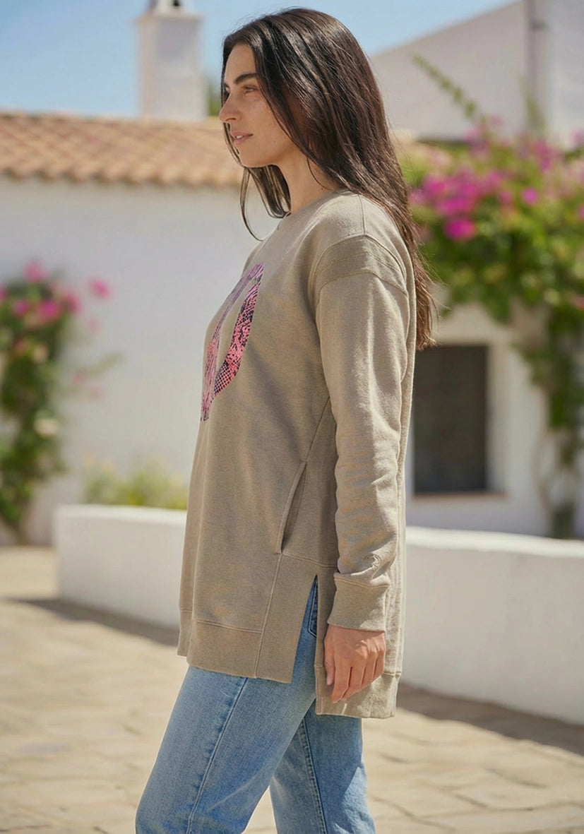 Roundneck long Peace - sand
