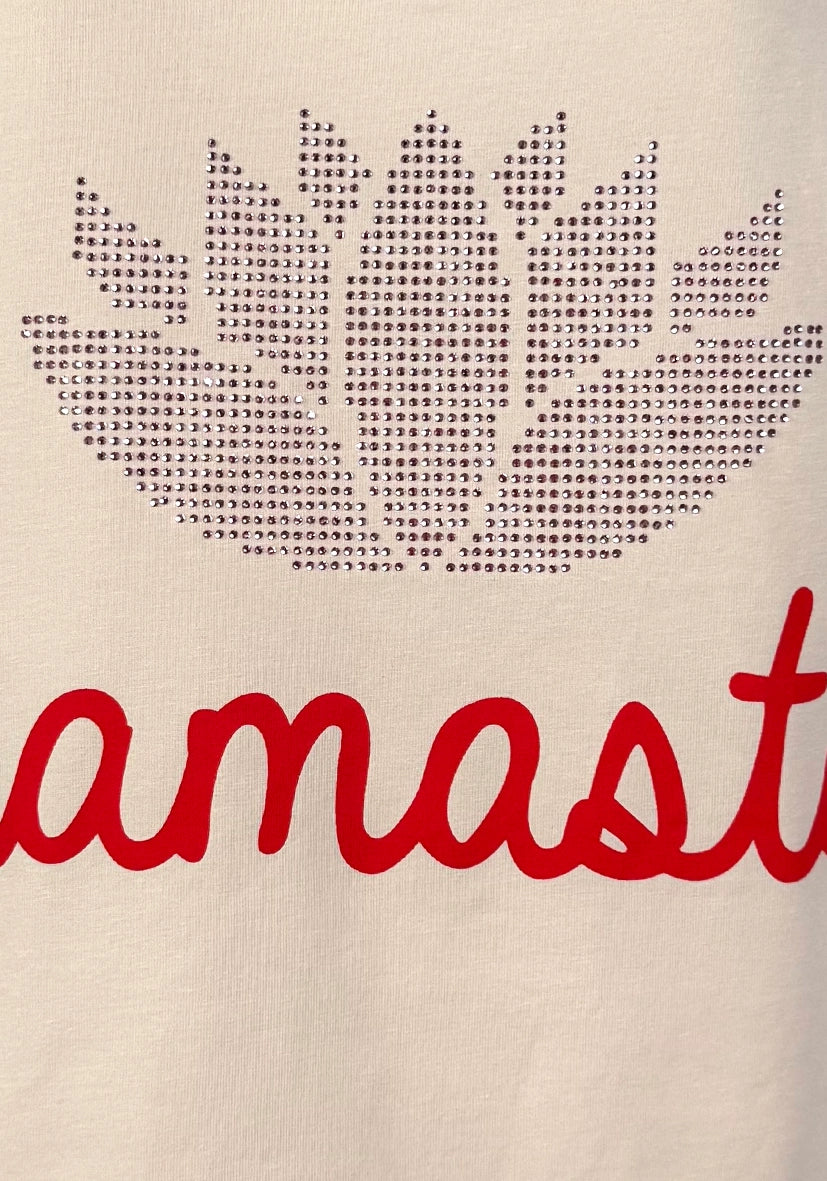 T-Shirt V-Neck Namasté - sand