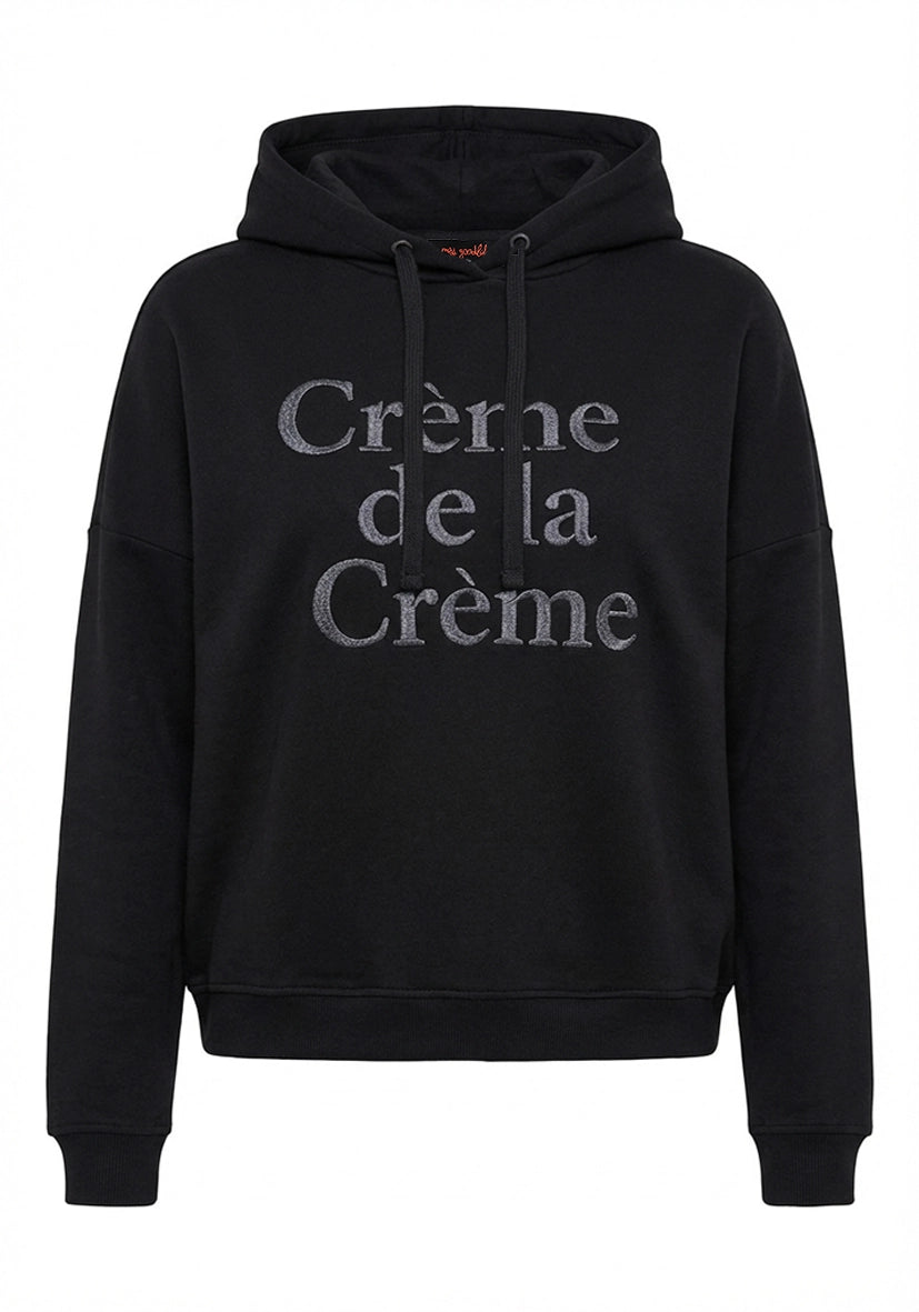 Hoodie Crème de la Crème Strass - black