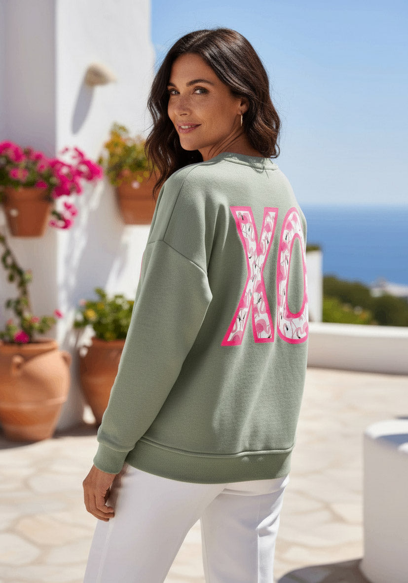 Roundneck XO Paillette - almond