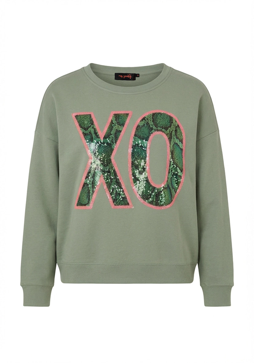 Roundneck XO Paillette - almond