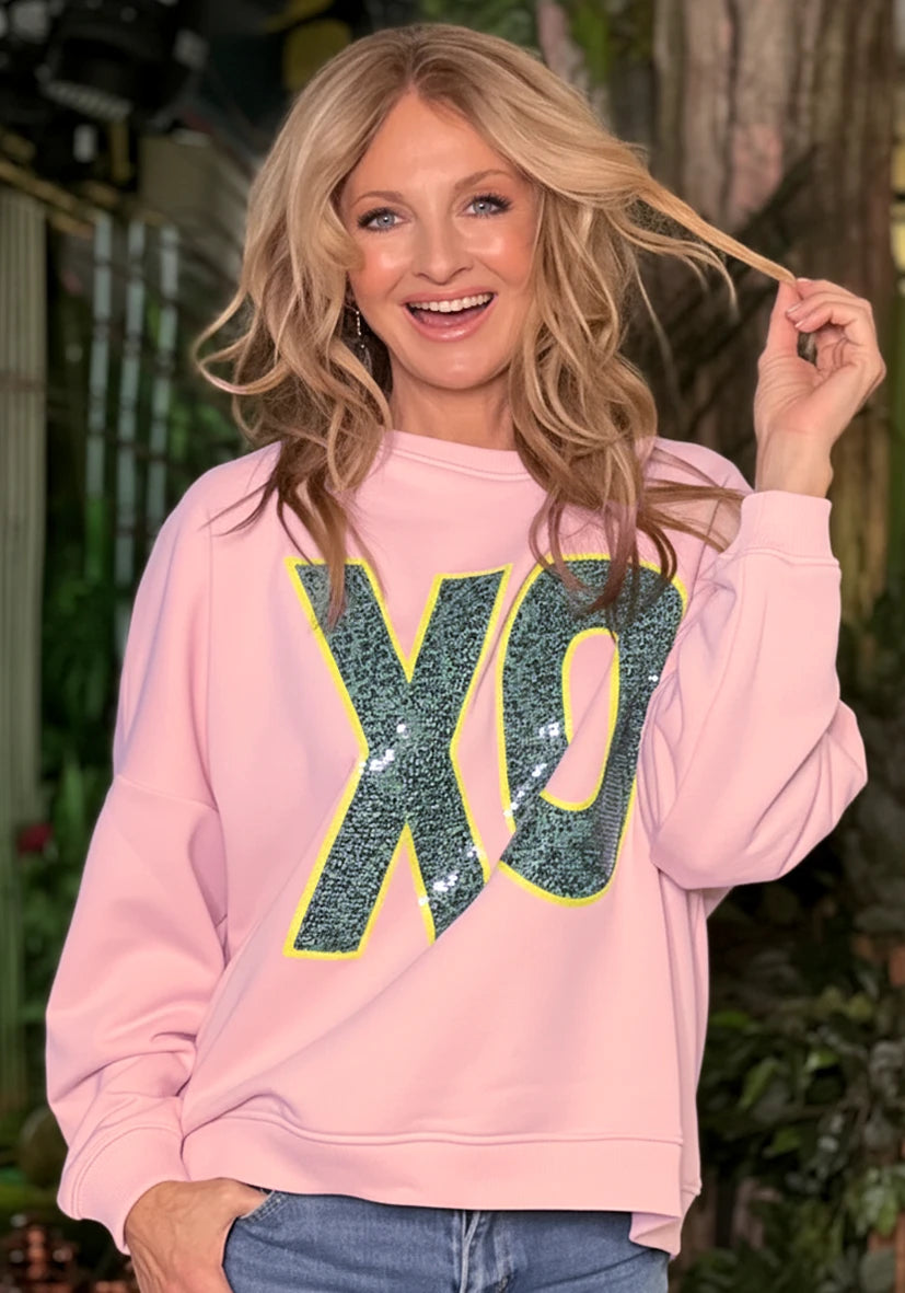 Roundneck XO Paillette - rosa