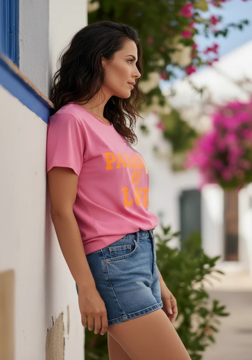 T-Shirt Roundneck Paradise of Love – flashrose