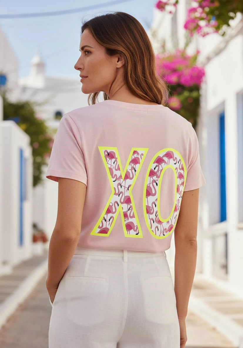 T-Shirt Roundneck XO Snake - rosa